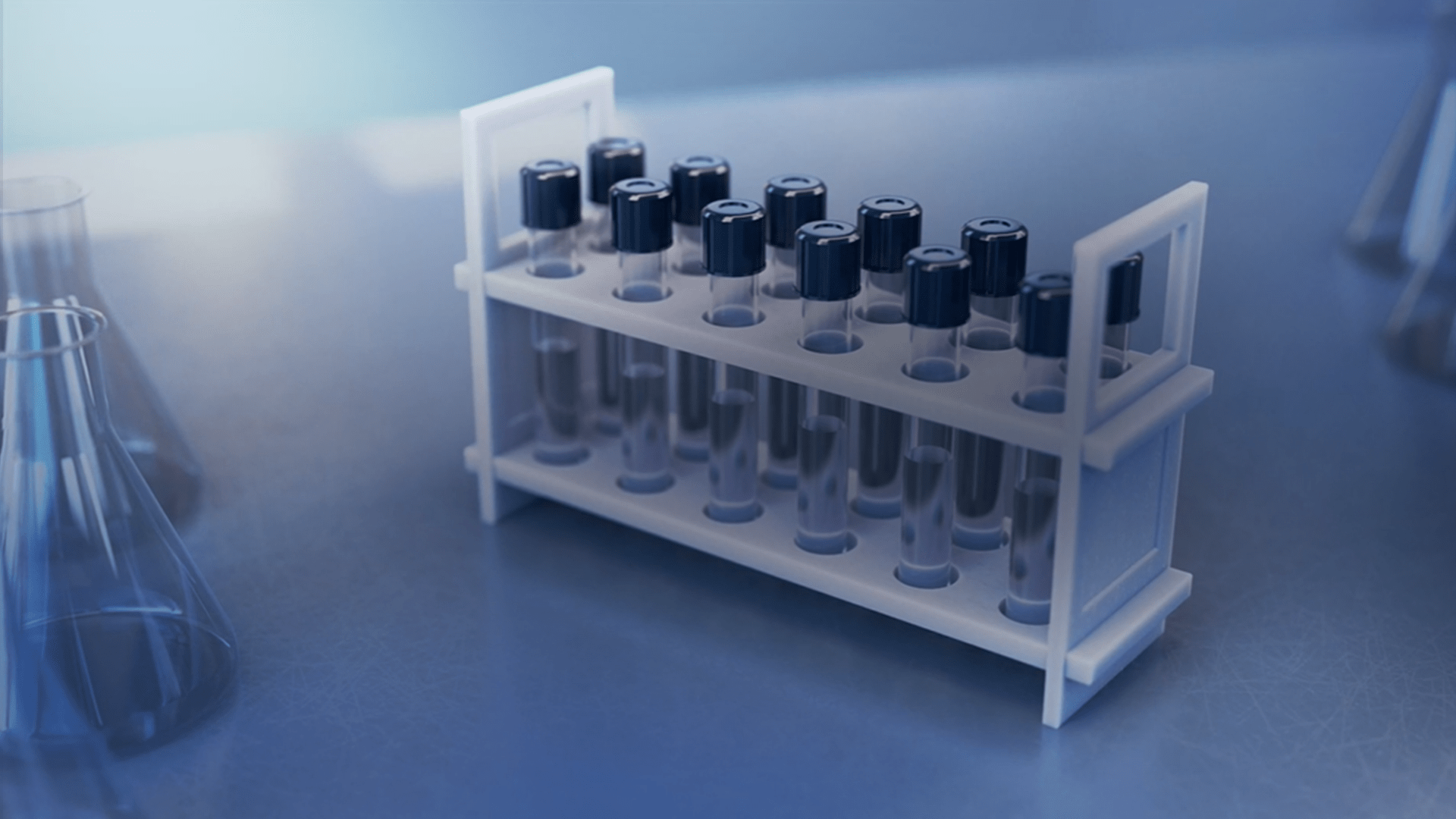 Vials and laboratory equipment
